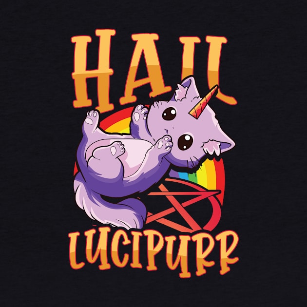 Cute & Funny Satanic Hail Lucipurr Rainbow Kitty by theperfectpresents